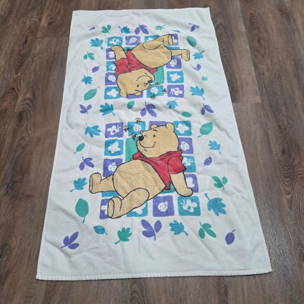 Vintage Disney Winnie the Pooh Bath Towel Franco 100% Cotton Made in Brazil